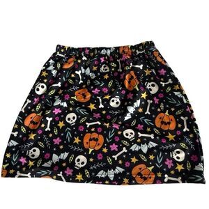 NWT Monday’s Child Girl's Black Halloween Themed Stretch A-Line Skirt Size 12